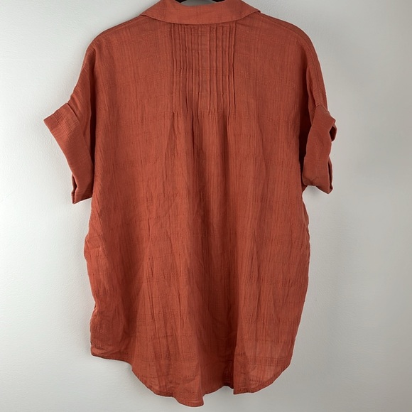 NWT Madewell women’s collared button down in terracotta. Size XS - Picture 7 of 8